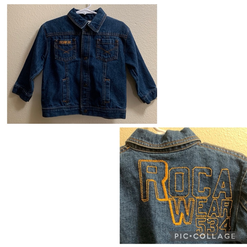 Roca Baby Rocawear Jean Jacket Size 24 Months Cotton Denim Pockets Buttons